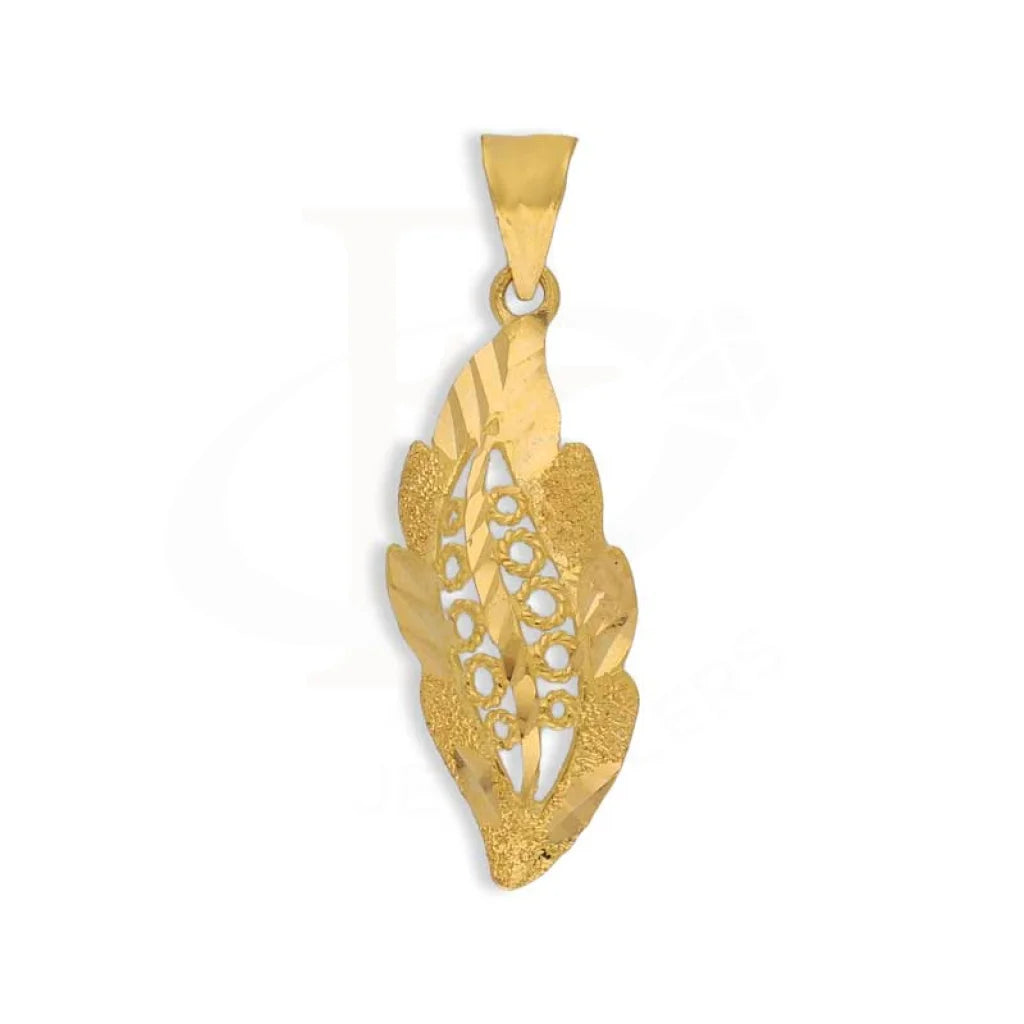 Gold Leaf Shaped Pendant 22Kt - Fkjpnd22K3044 Pendants