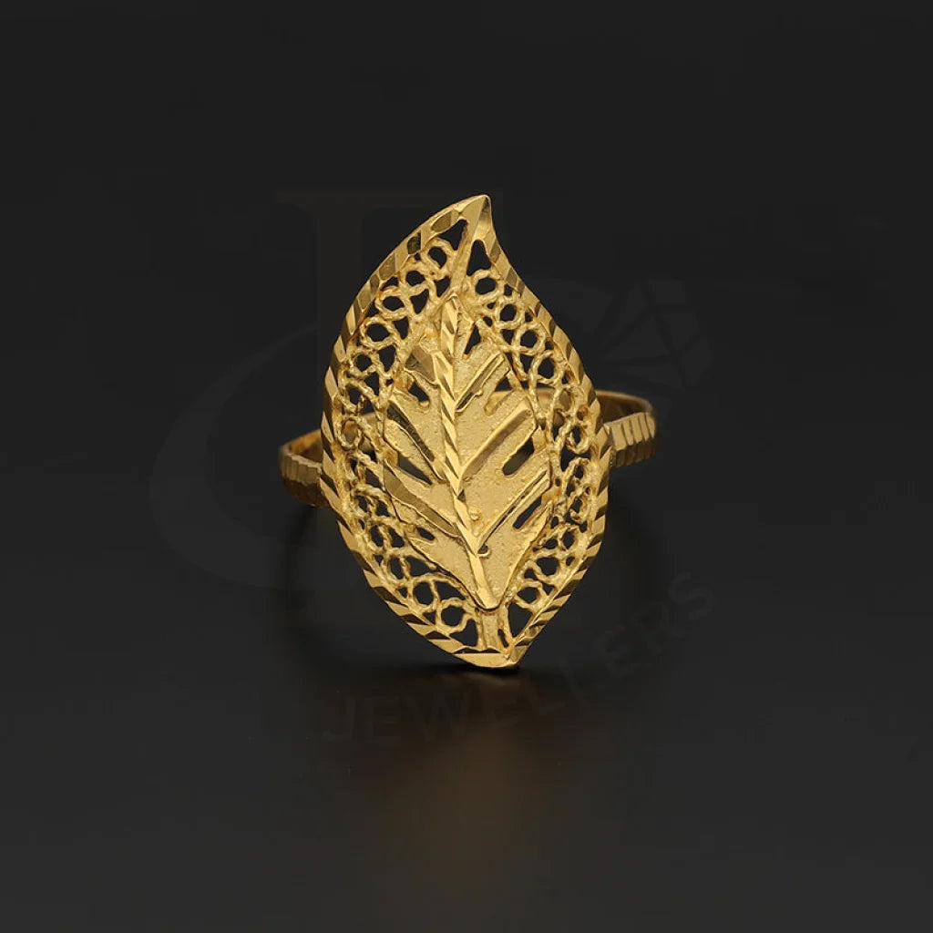 Gold Leaf Shaped Ring 21Kt - Fkjrn21K5124 Rings