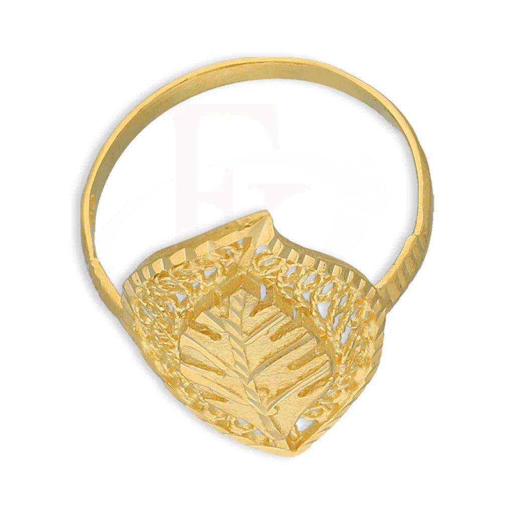 Gold Leaf Shaped Ring 21Kt - Fkjrn21K5124 Rings