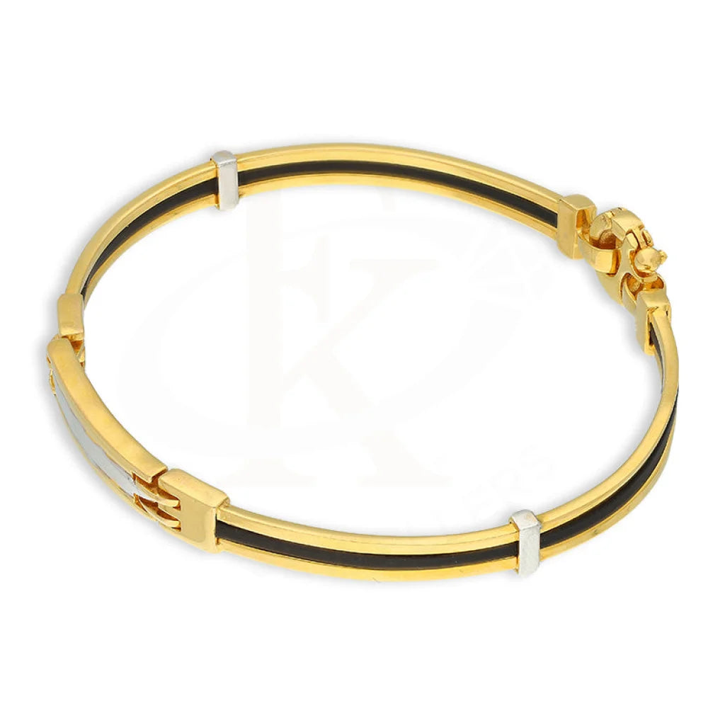 Gold Leather Band Bracelet 22Kt - Fkjbrl22K5028 Bracelets