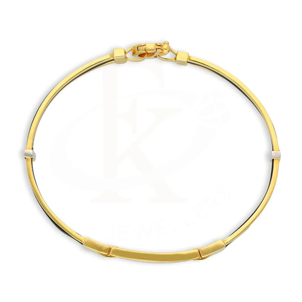 Gold Leather Band Bracelet 22Kt - Fkjbrl22K5028 Bracelets