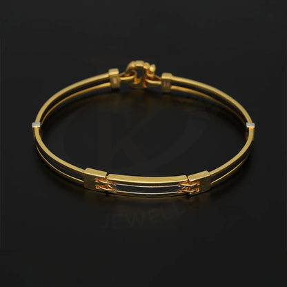 Gold Leather Band Bracelet 22Kt - Fkjbrl22K5028 Bracelets