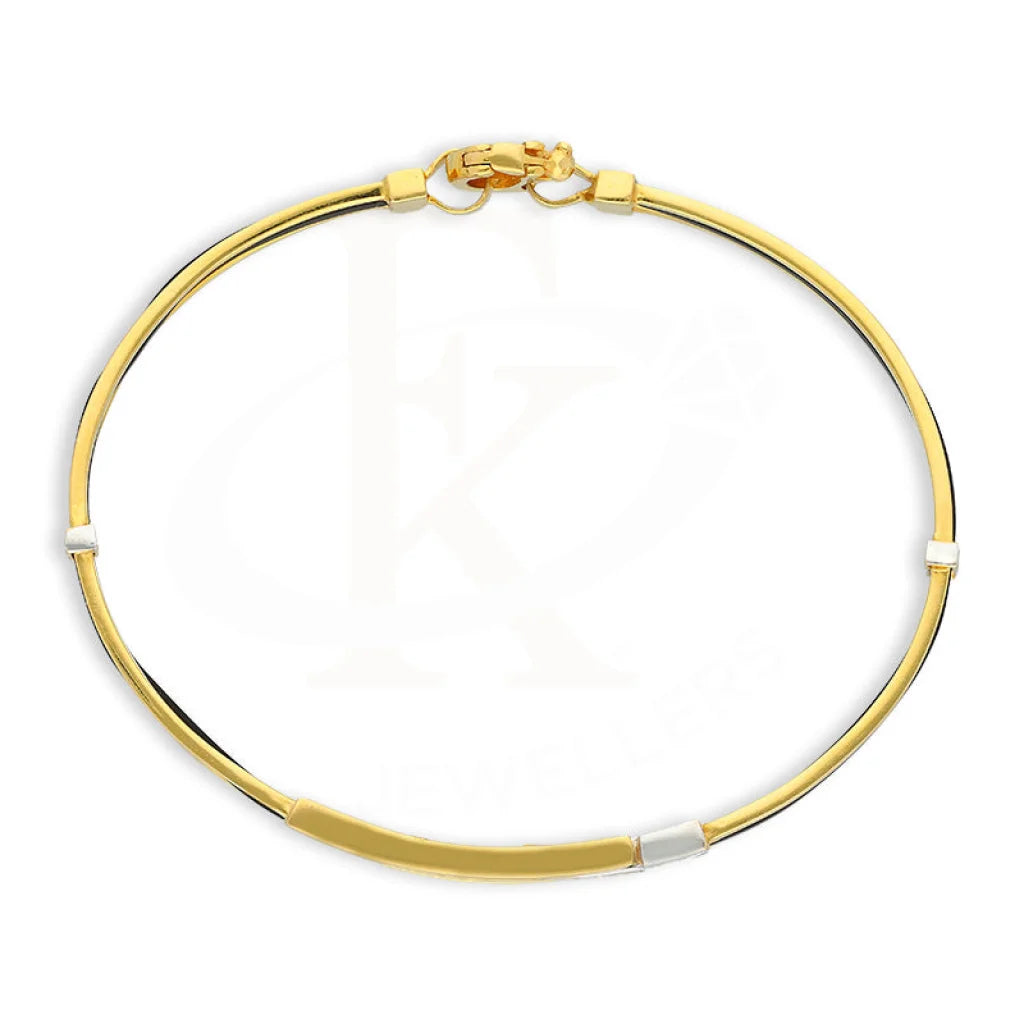 Gold Leather Band Bracelet 22Kt - Fkjbrl22K5030 Bracelets