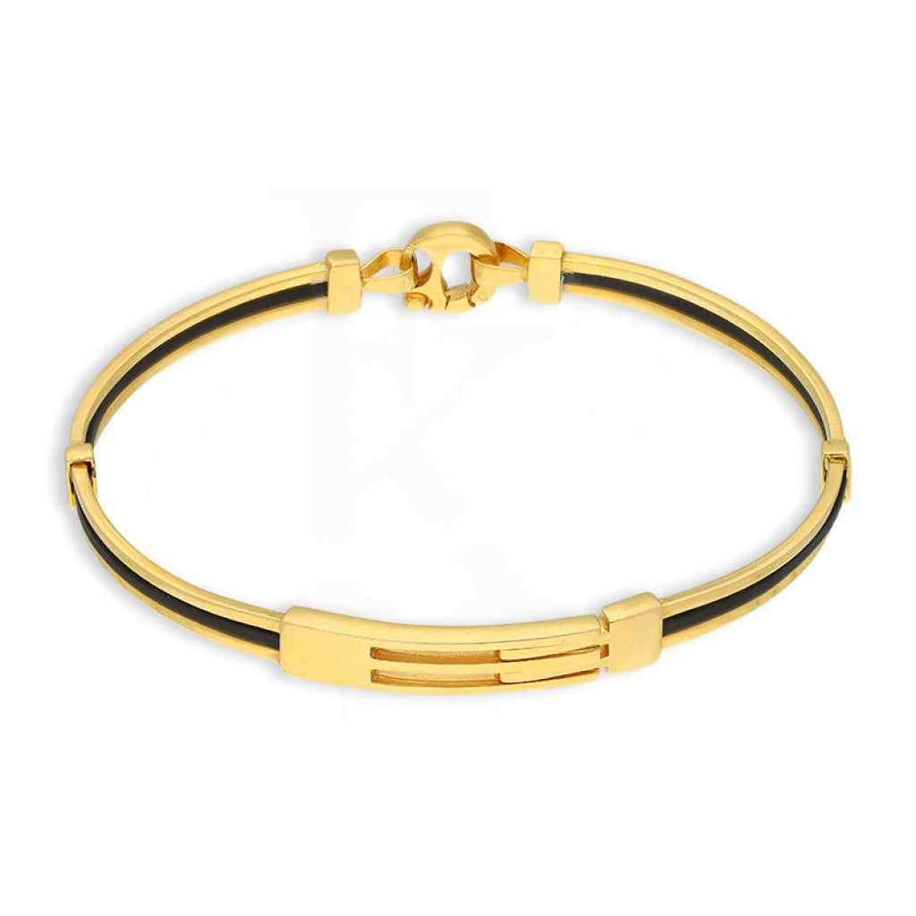 Gold Leather Band Bracelet 22Kt - Fkjbrl22K5031 Bracelets