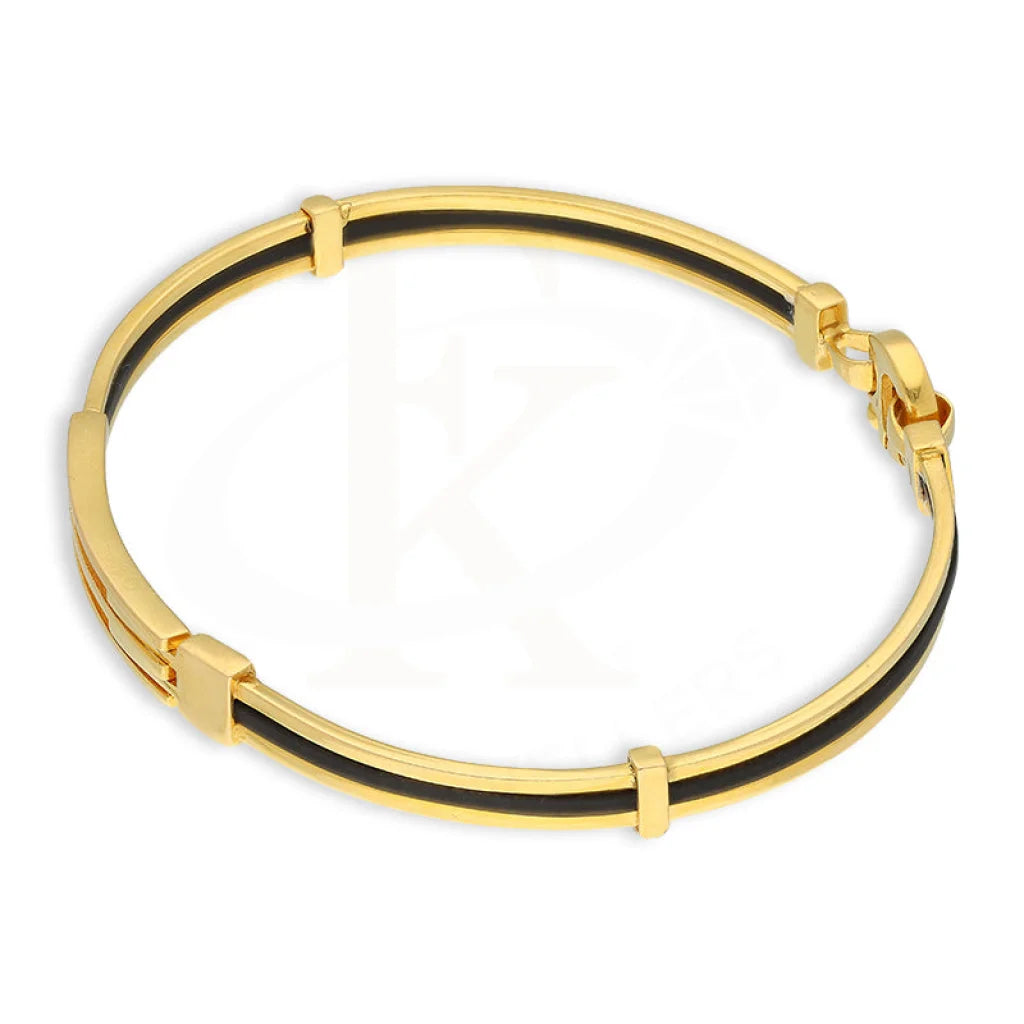 Gold Leather Band Bracelet 22Kt - Fkjbrl22K5031 Bracelets