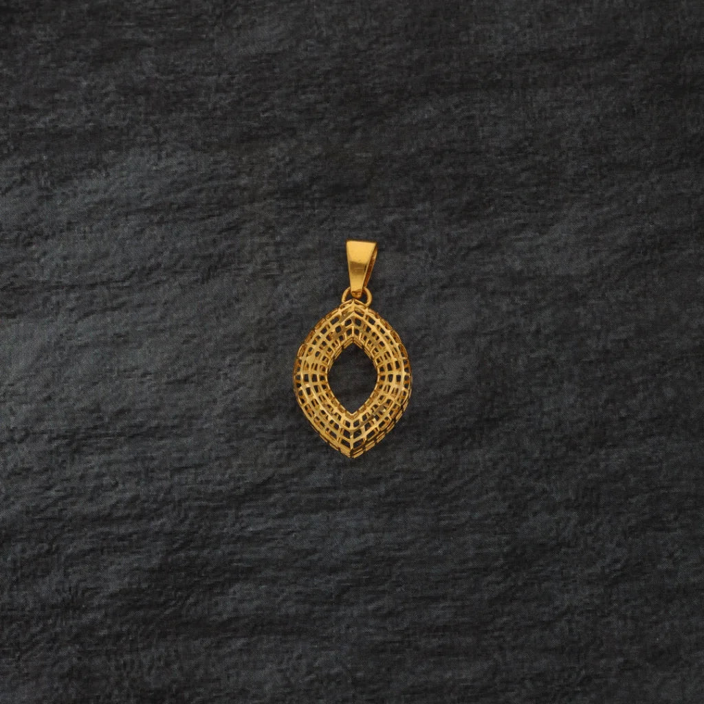 Gold Marquise Shaped Pendant 21Kt - Fkjpnd21Km8420 Pendants