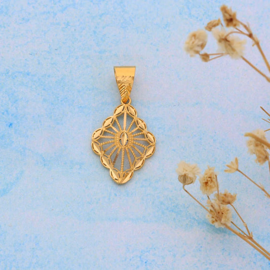 Gold Marquise Shaped Pendant 21Kt - Fkjpnd21K8563 Pendants