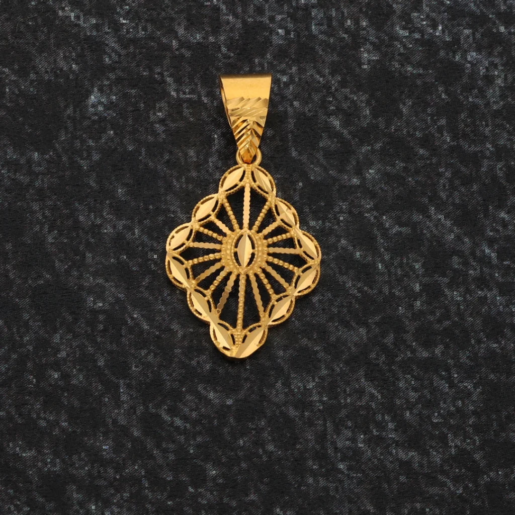 Gold Marquise Shaped Pendant 21Kt - Fkjpnd21K8563 Pendants