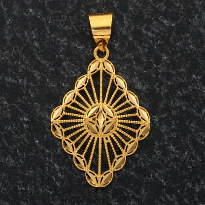 Gold Marquise Shaped Pendant 21Kt - Fkjpnd21Km8609 Pendants