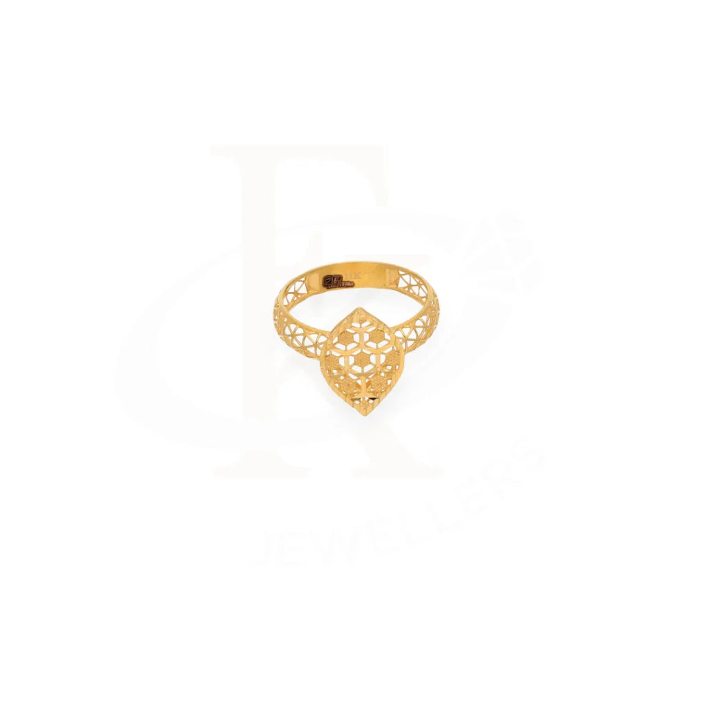 Gold Marquise Shaped Ring 21Kt - Fkjrn21Km7985 Rings