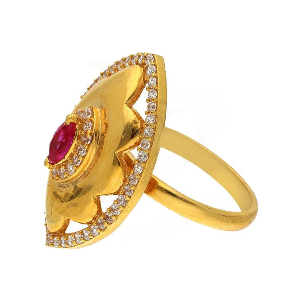 Gold Marquise Shaped Ring 22Kt - Fkjrn22K2841 Rings