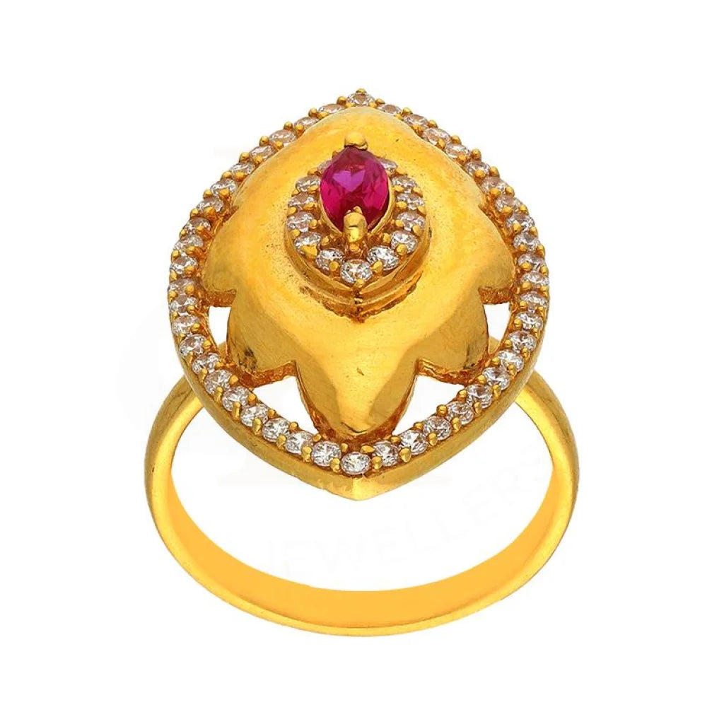 Gold Marquise Shaped Ring 22Kt - Fkjrn22K2841 Rings