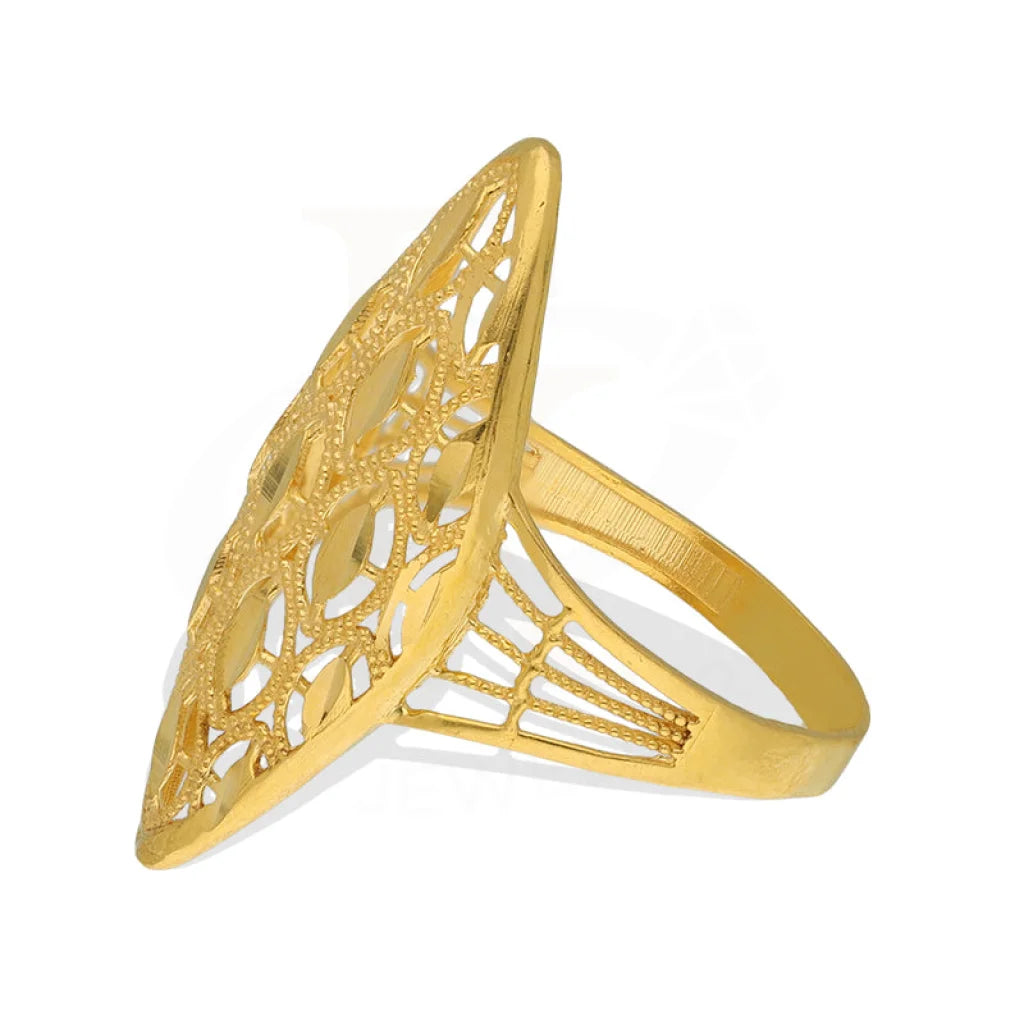 Gold Marquise Shaped Ring 22Kt - Fkjrn22K5072 Rings