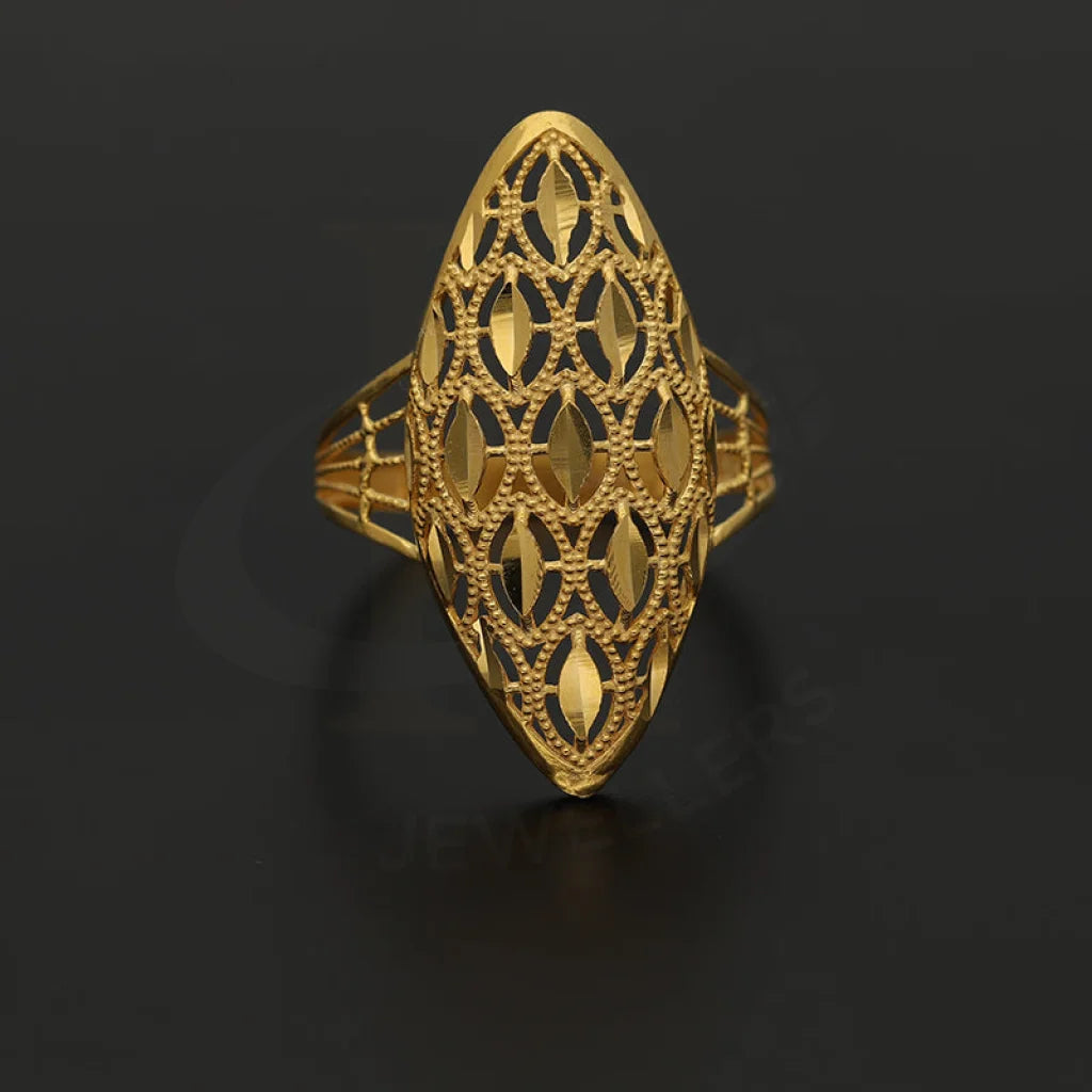 Gold Marquise Shaped Ring 22Kt - Fkjrn22K5072 Rings