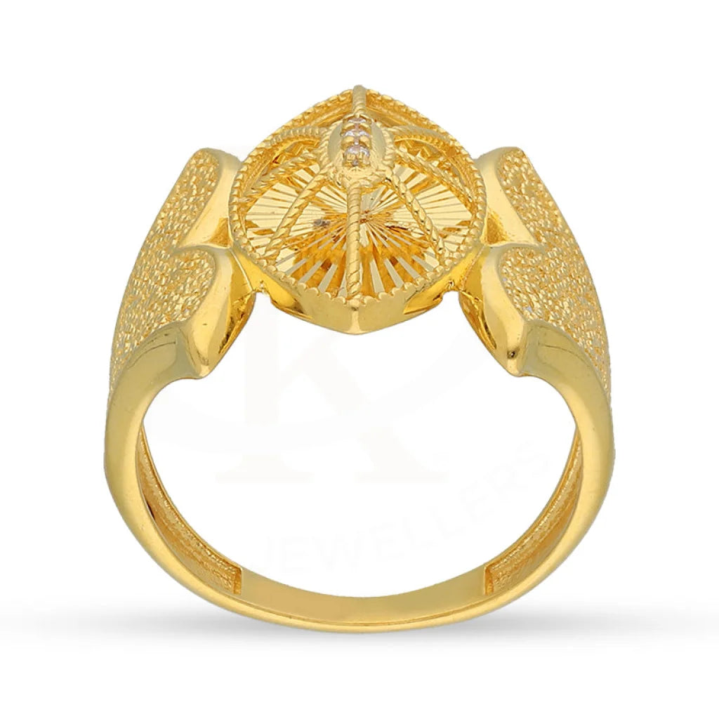 Gold Marquise Shaped Ring 22Kt - Fkjrn22K5143 Rings