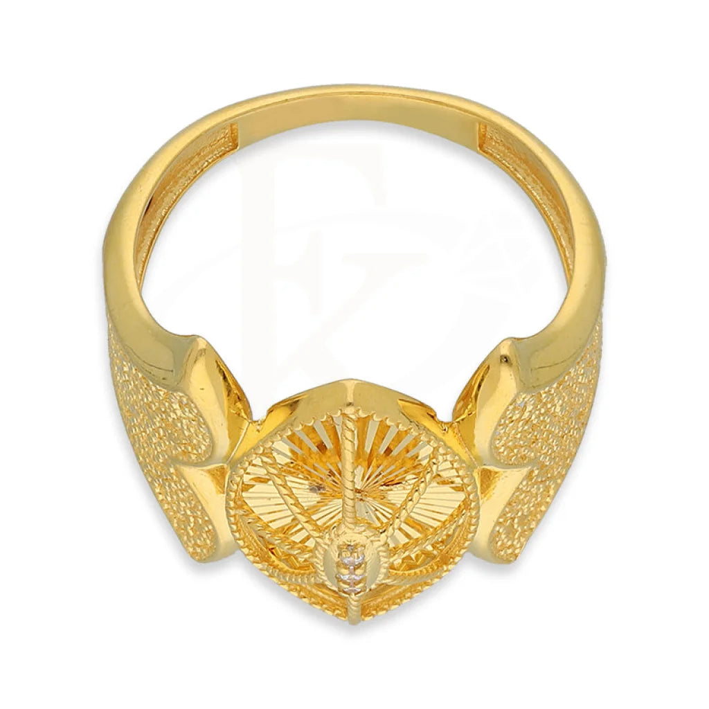 Gold Marquise Shaped Ring 22Kt - Fkjrn22K5143 Rings