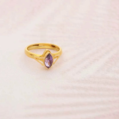 Gold Marquise Shaped Solitaire Baby Ring 22Kt - Fkjrn22K3829 Rings