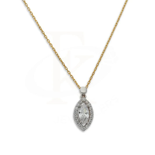 Gold Marquise Shaped Solitaire Necklace 21Kt - Fkjnkl21K2388 Necklaces