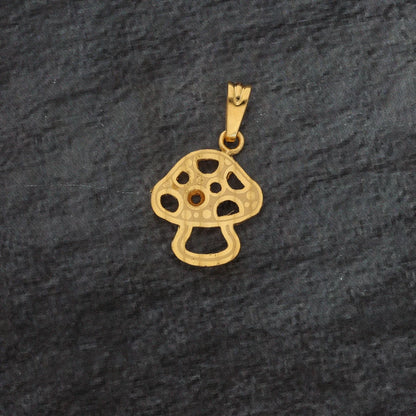 Gold Mashroom Shaped Pendant 21Kt - Fkjpnd21Km8612 Pendants