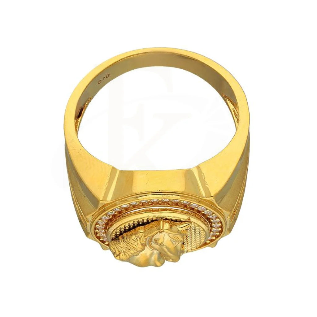 Gold Mens Horse Ring 22Kt - Fkjrn22K3403 Rings