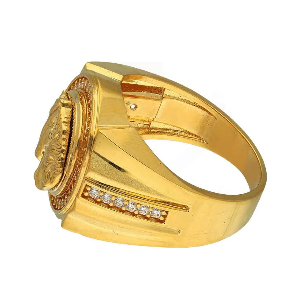 Gold Mens Horse Ring 22Kt - Fkjrn22K3403 Rings