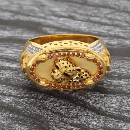 Gold Mens Panther Ring 22Kt - Fkjrn22K3693 Rings