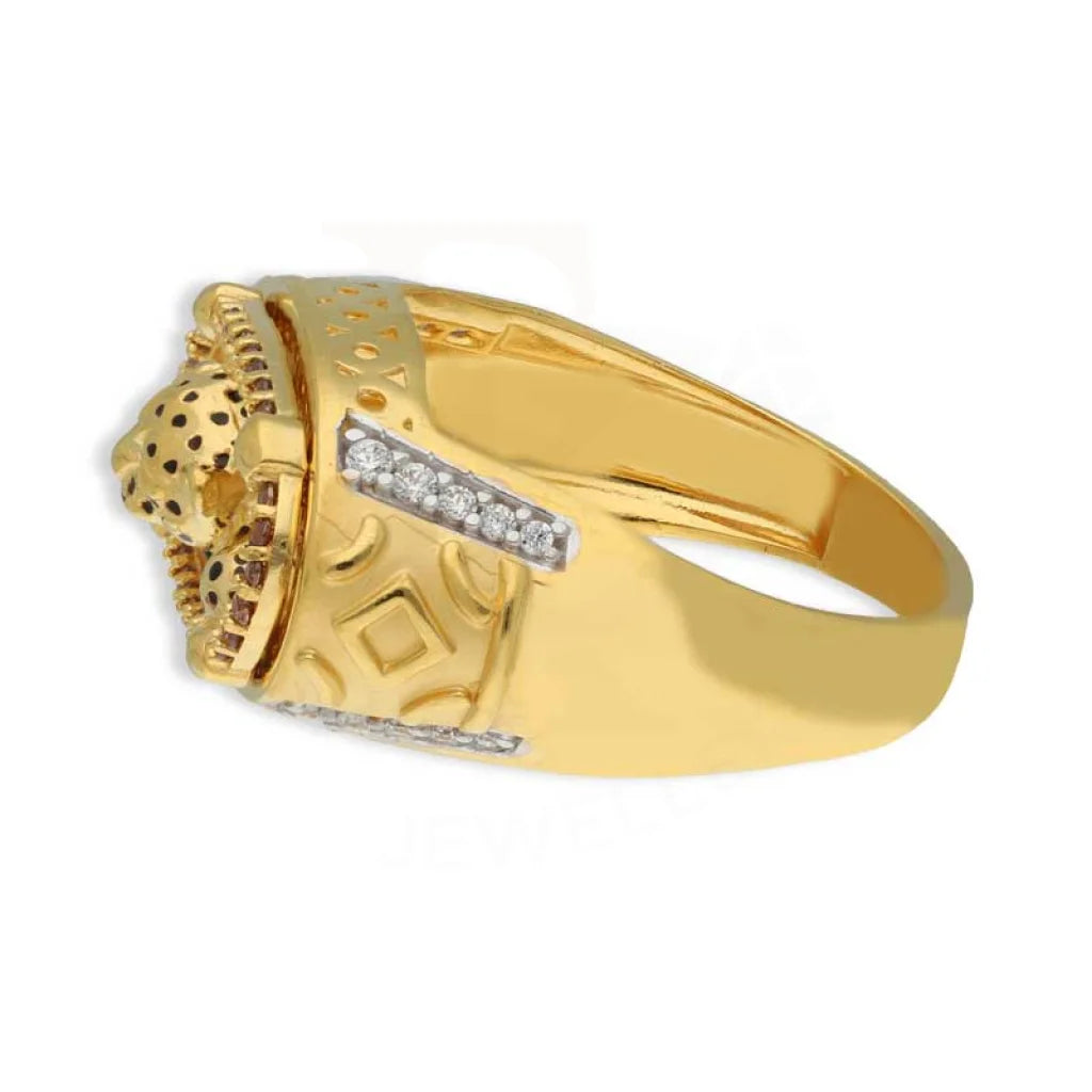 Gold Mens Panther Ring 22Kt - Fkjrn22K3693 Rings