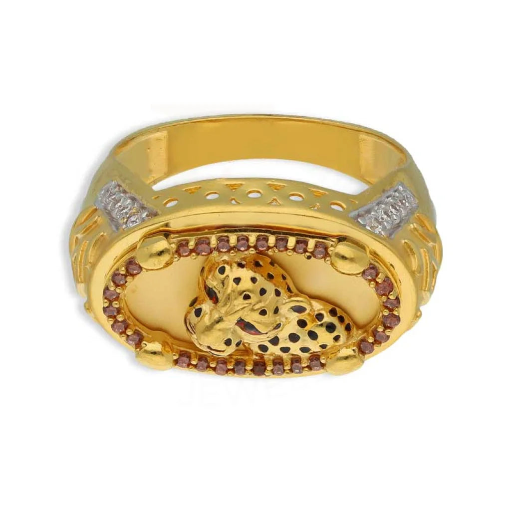 Gold Mens Panther Ring 22Kt - Fkjrn22K3693 Rings