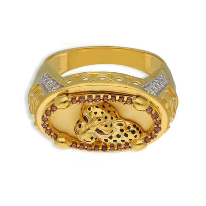 Gold Mens Panther Ring 22Kt - Fkjrn22K3693 Rings