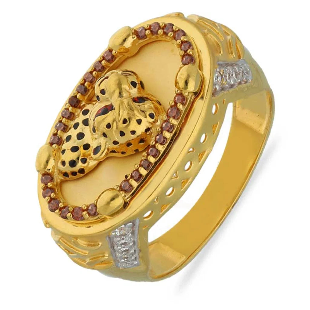 Gold Mens Panther Ring 22Kt - Fkjrn22K3693 Rings