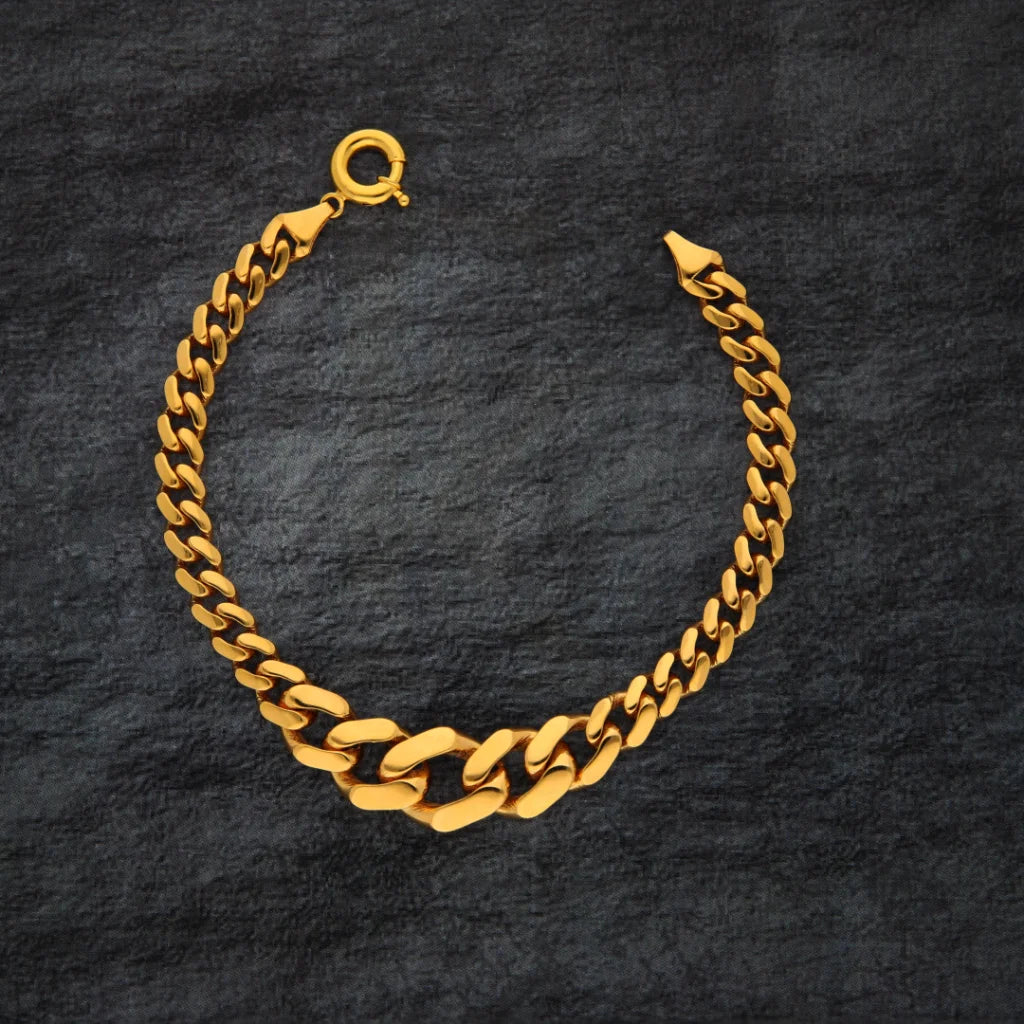 Gold Mirror Curb Bracelet 21Kt - Fkjbrl21Km8342 Bracelets