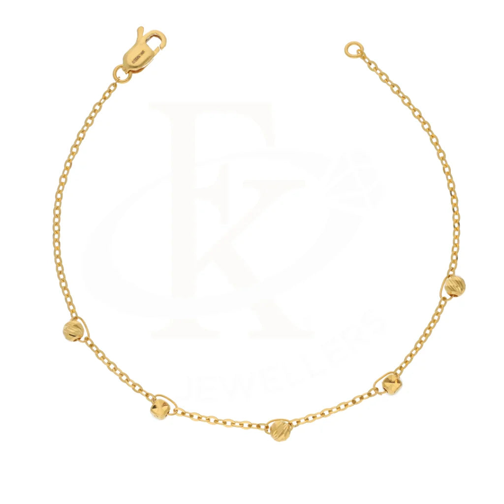 Gold Mix Bead Station Bracelet 21Kt - Fkjbrl21Km8633 Bracelets