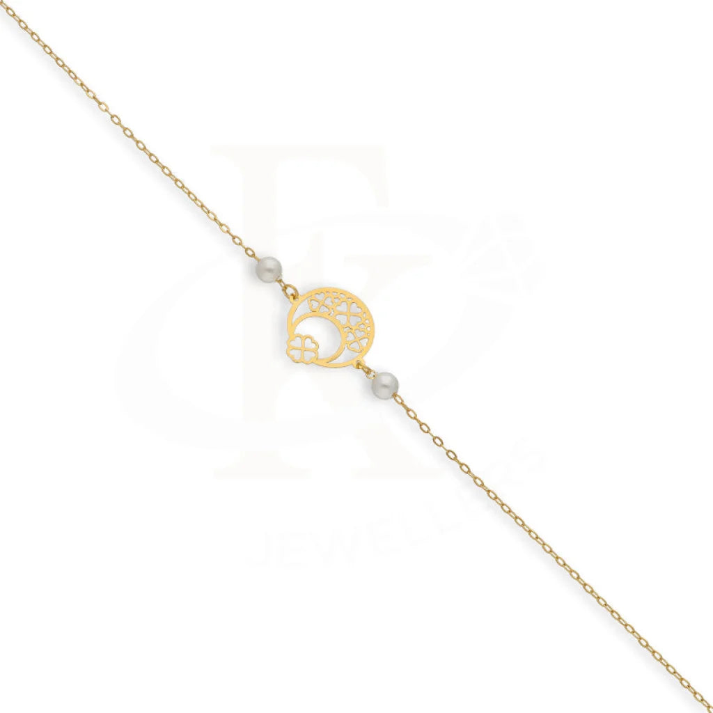 Gold Moon With Flowers Bracelet 21Kt - Fkjbrl21Km5390 Bracelets