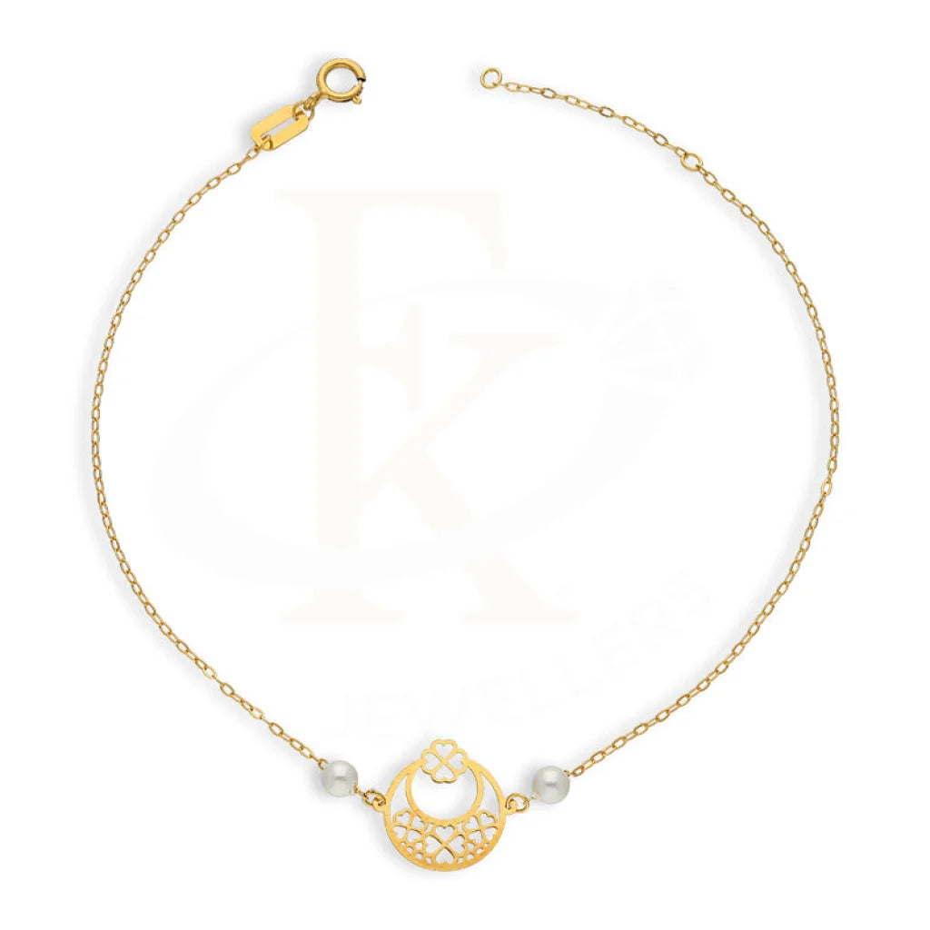 Gold Moon With Flowers Bracelet 21Kt - Fkjbrl21Km5390 Bracelets