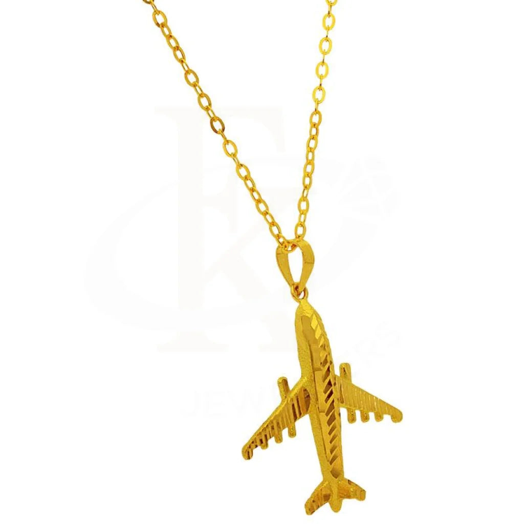 Gold Necklace (Chain With Airplane Pendant) 18Kt - Fkjnkl1944 Necklaces