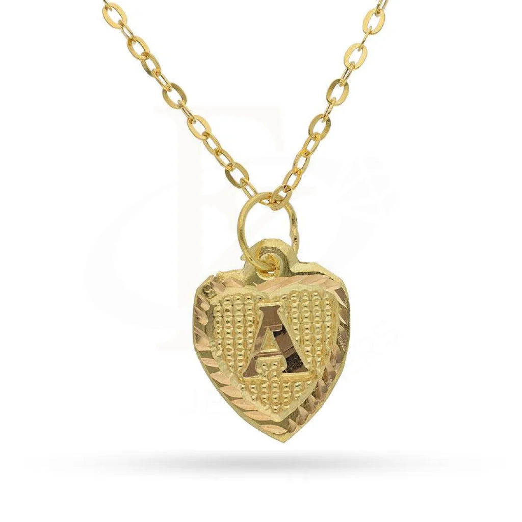 Gold Necklace (Chain With Alphabet Pendant) 18Kt - Fkjnkl1452 A Necklaces