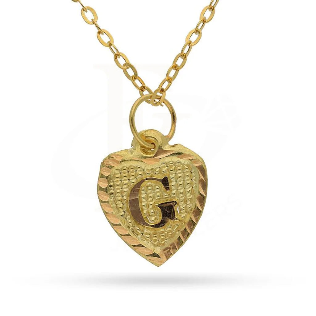 Gold Necklace (Chain With Alphabet Pendant) 18Kt - Fkjnkl1452 G Necklaces