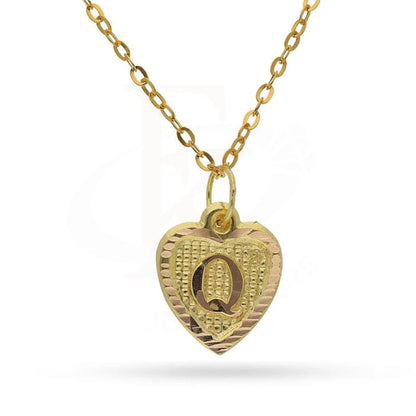 Gold Necklace (Chain With Alphabet Pendant) 18Kt - Fkjnkl1452 Q Necklaces