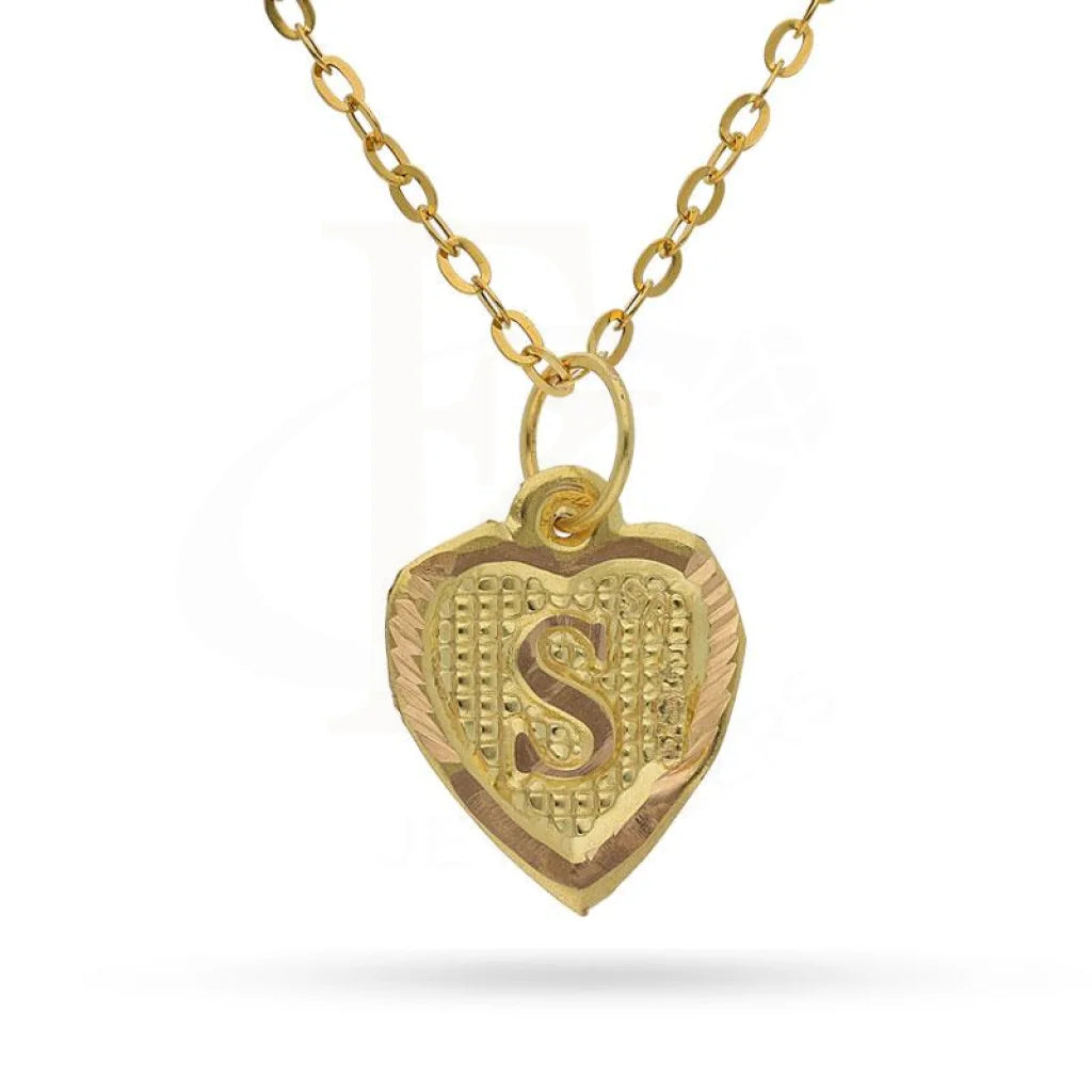 Gold Necklace (Chain With Alphabet Pendant) 18Kt - Fkjnkl1452 S Necklaces