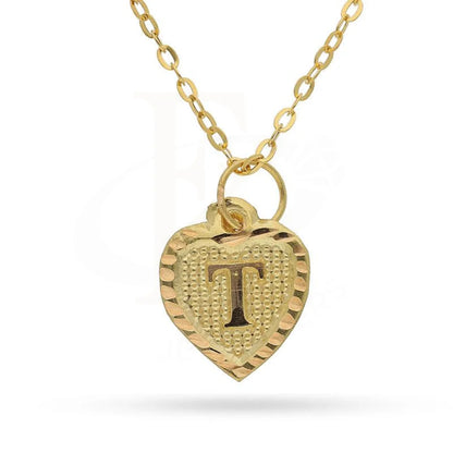 Gold Necklace (Chain With Alphabet Pendant) 18Kt - Fkjnkl1452 T Necklaces
