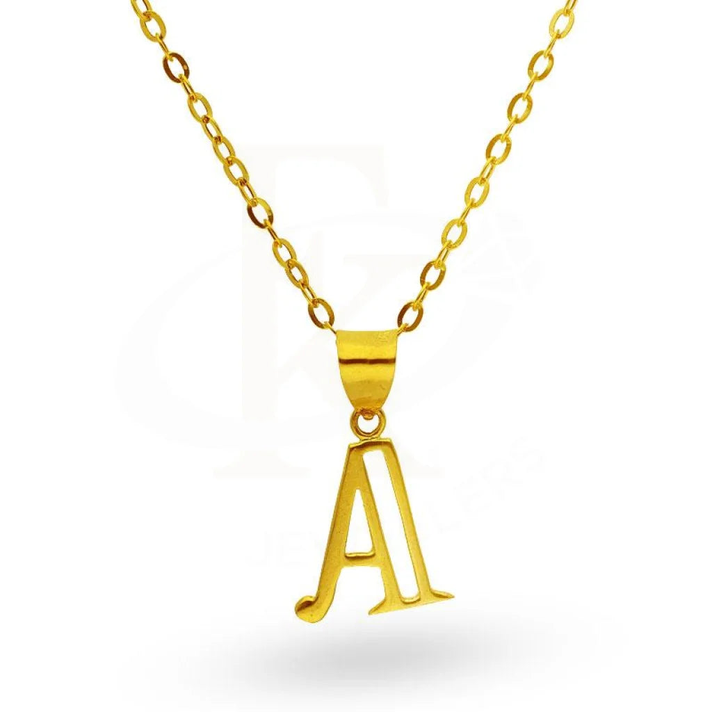 Gold Necklace (Chain With Alphabet Pendant) 18Kt - Fkjnkl1625 A Necklaces