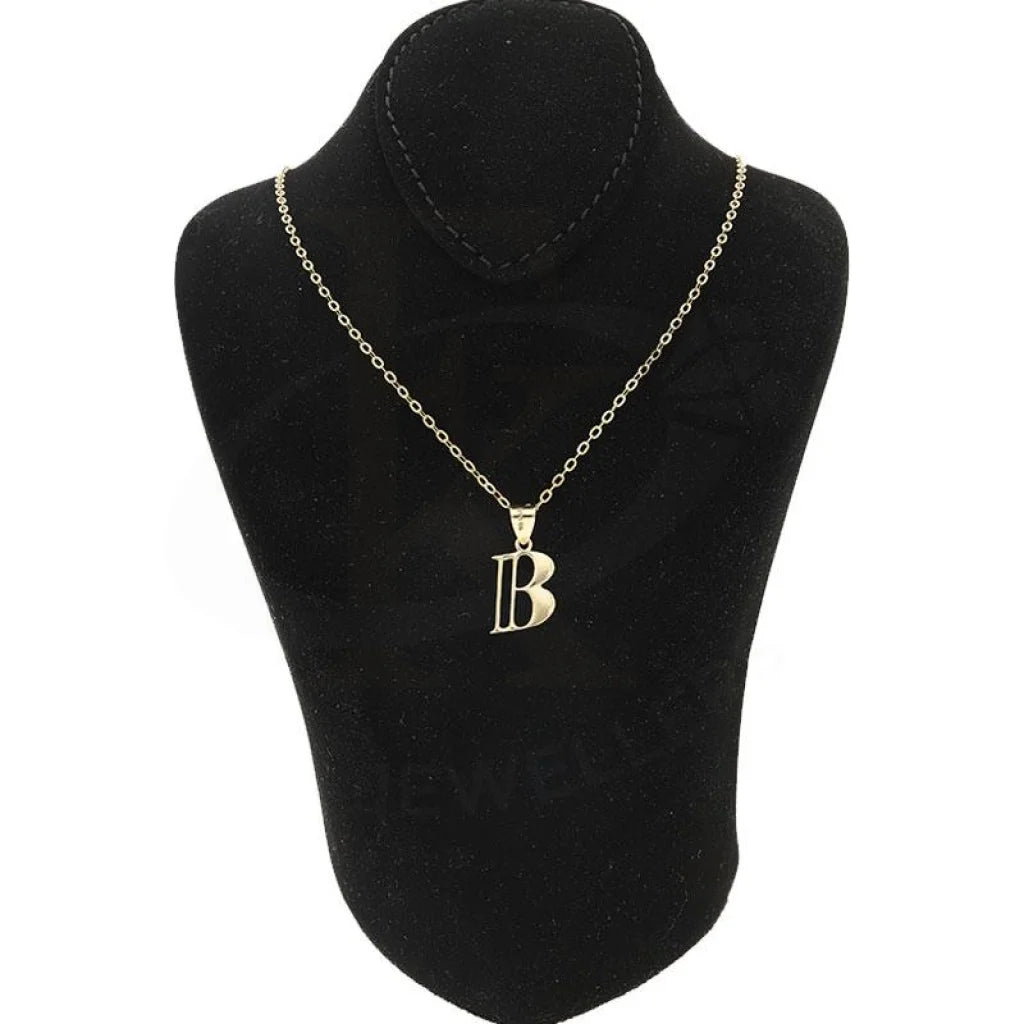 Gold Necklace (Chain With Alphabet Pendant) 18Kt - Fkjnkl1625 B Necklaces