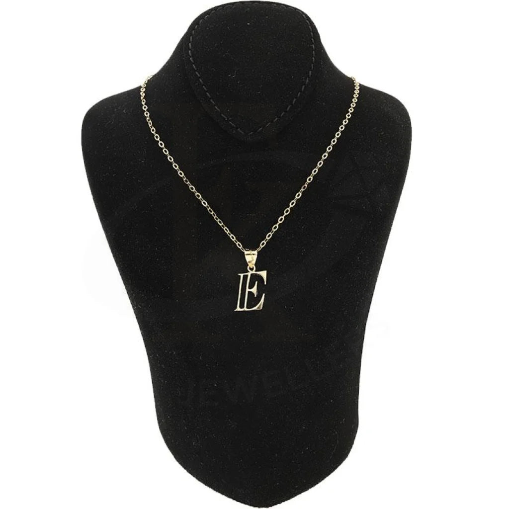 Gold Necklace (Chain With Alphabet Pendant) 18Kt - Fkjnkl1625 E Necklaces