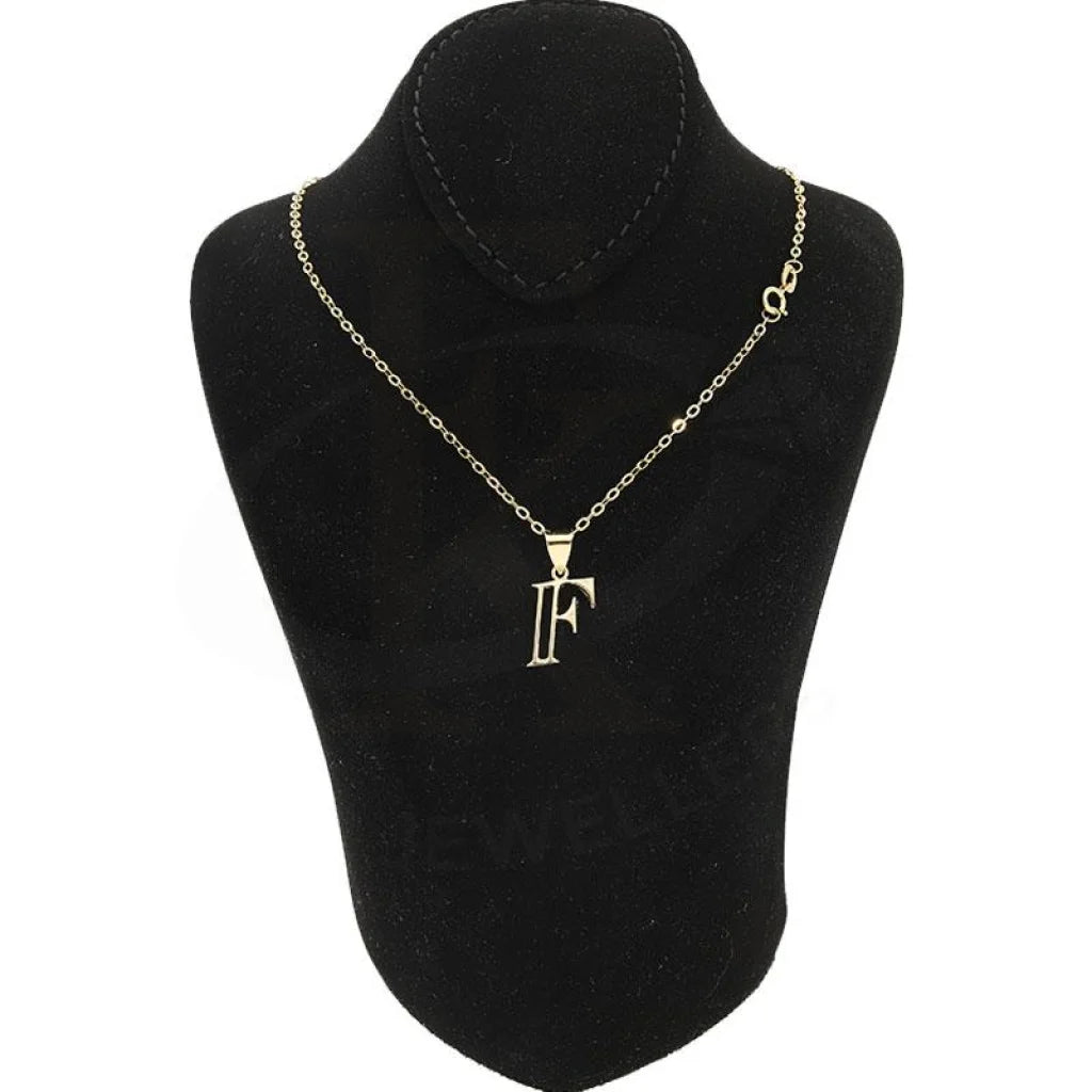 Gold Necklace (Chain With Alphabet Pendant) 18Kt - Fkjnkl1625 F Necklaces