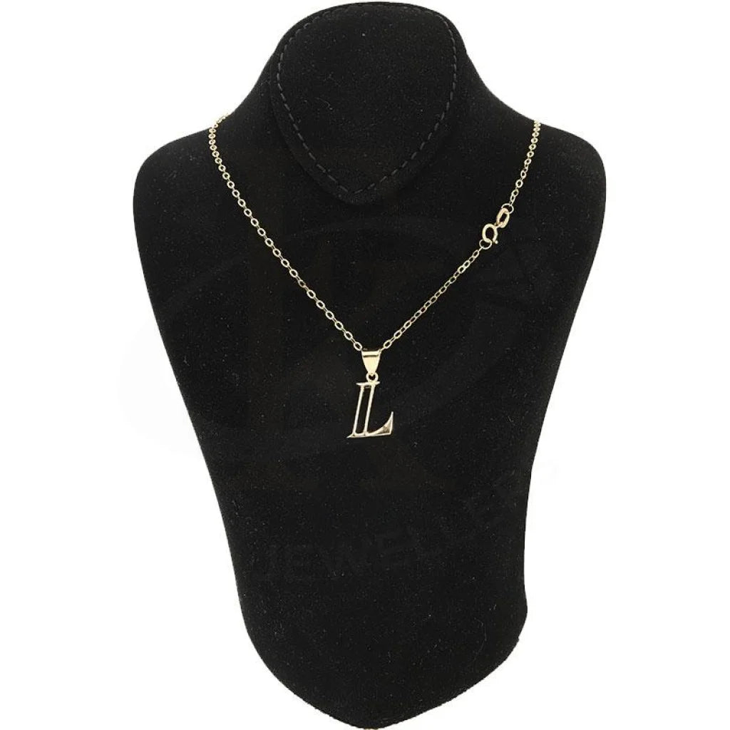 Gold Necklace (Chain With Alphabet Pendant) 18Kt - Fkjnkl1625 L Necklaces