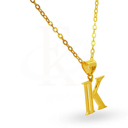 Gold Necklace (Chain With Alphabet Pendant) 18Kt - Fkjnkl1625 Necklaces