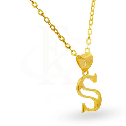 Gold Necklace (Chain With Alphabet Pendant) 18Kt - Fkjnkl1625 Necklaces