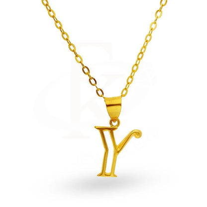 Gold Necklace (Chain With Alphabet Pendant) 18Kt - Fkjnkl1625 Necklaces