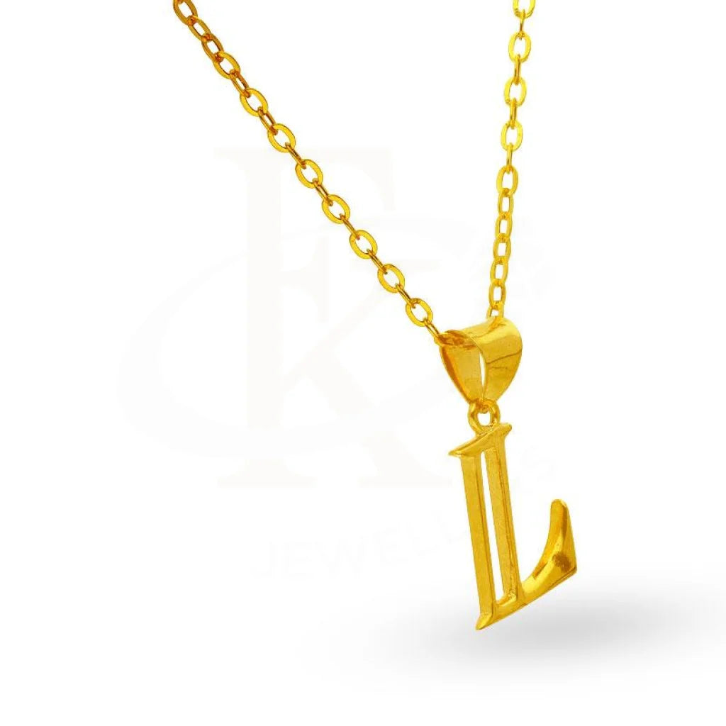 Gold Necklace (Chain With Alphabet Pendant) 18Kt - Fkjnkl1625 Necklaces