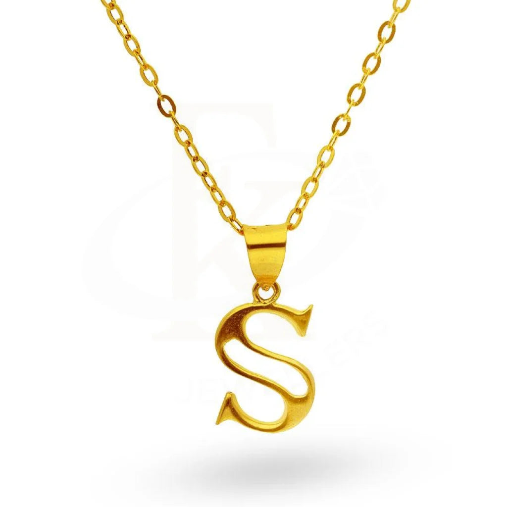 Gold Necklace (Chain With Alphabet Pendant) 18Kt - Fkjnkl1625 Necklaces